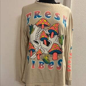 Eighty Eight Brand Fresh Vibes Mushroom Long Sleeve Shirt Mens Medium